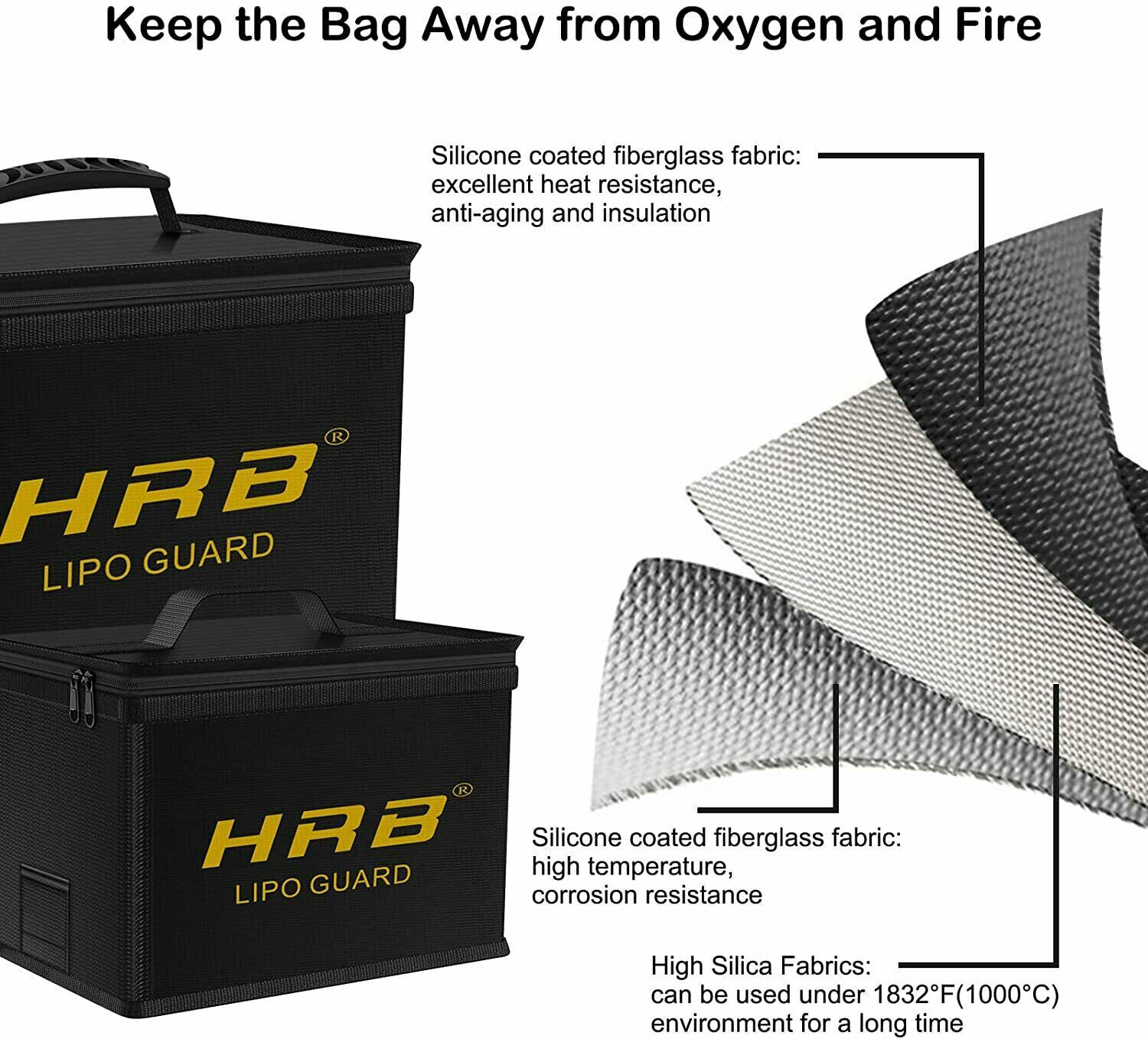 2Pack Lipo Battery Safe Guard Fireproof Explosionproof Bag Charge & Storage