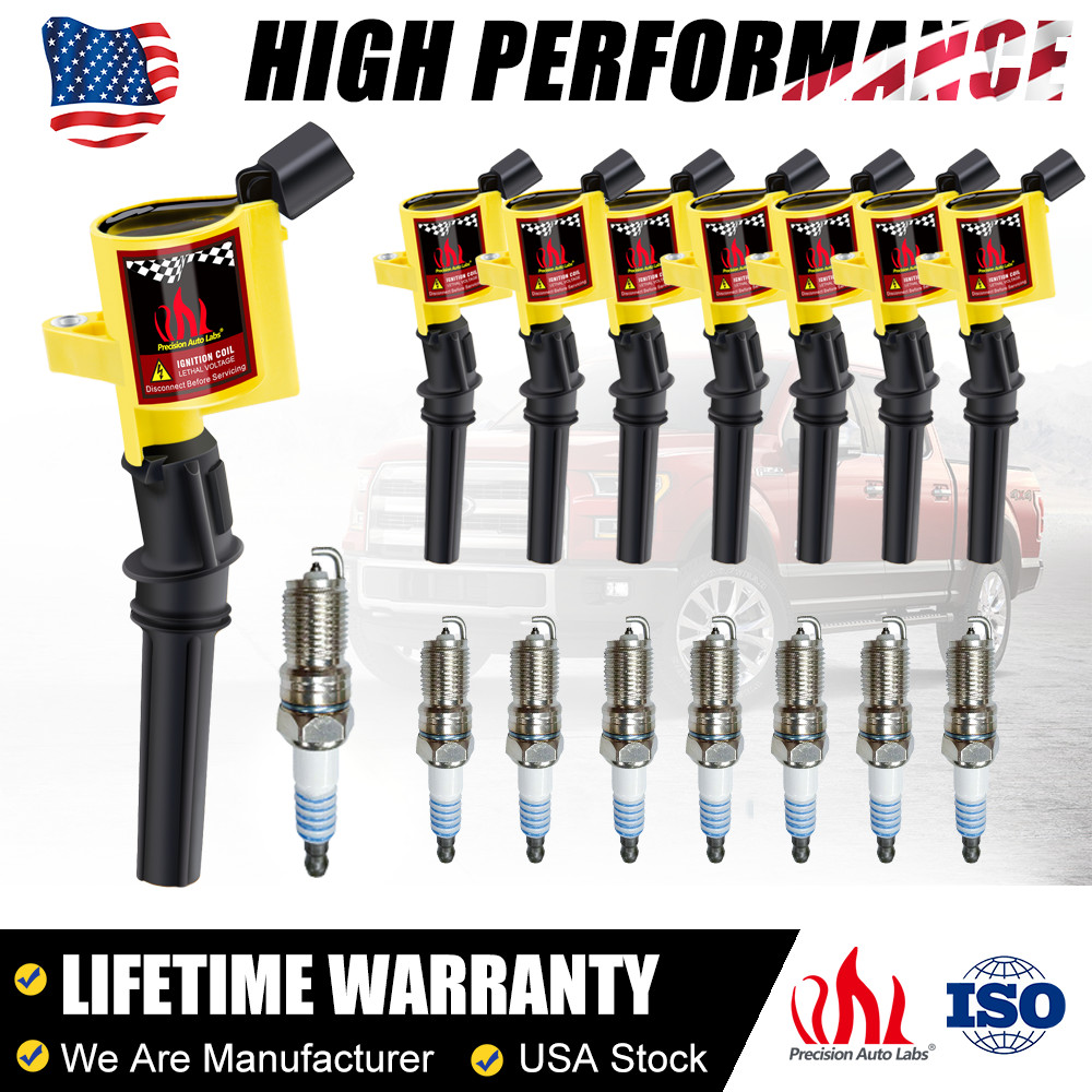 8PCS Ignition Coil Pack and Iridium Spark Plug For Ford F-150 4.6L 5.4L V8 DG508