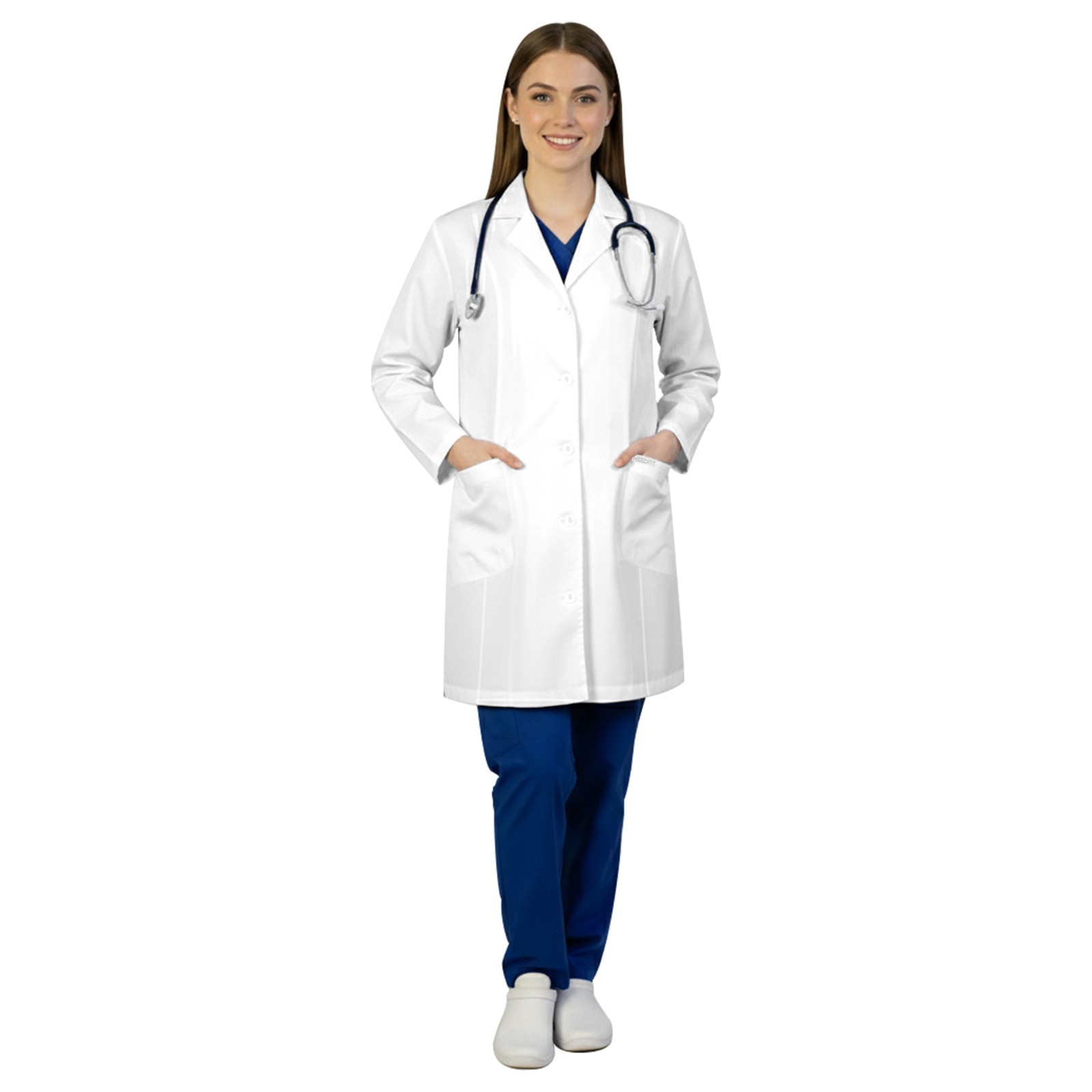 HeedFit Women's Lab Coat 35" Poly Cotton Professional Medical Coat
