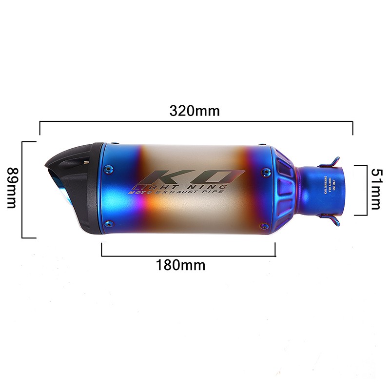 For Lifan KPM200 KPT200 2021-2025 Exhaust Header Front Pipe Slip On 51mm Muffler