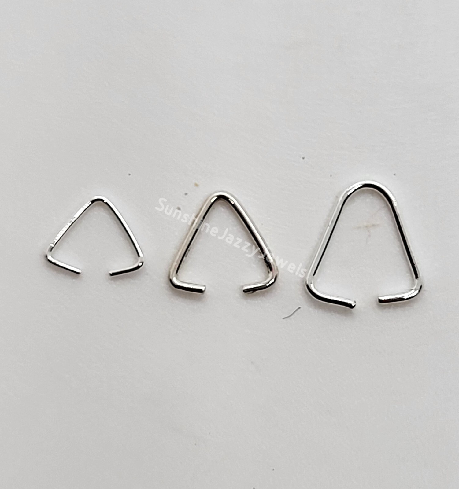 25pc Sterling Silver (925) Ice Pick/ Pinch Bail; 3 Sizes; Hang Pendants