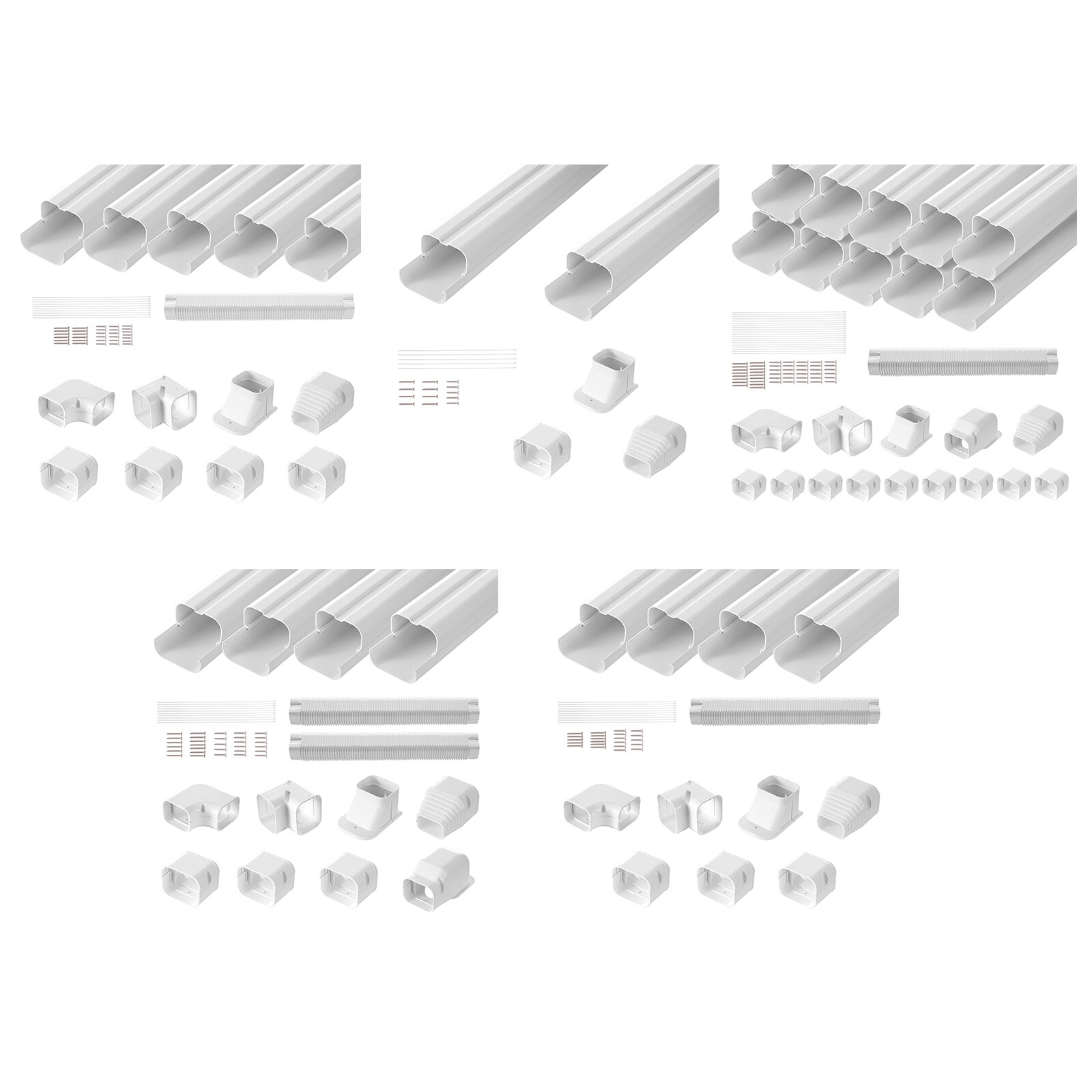 3" W Line Set Cover Kit For Mini Split Central Air Conditioner Decorative PVC