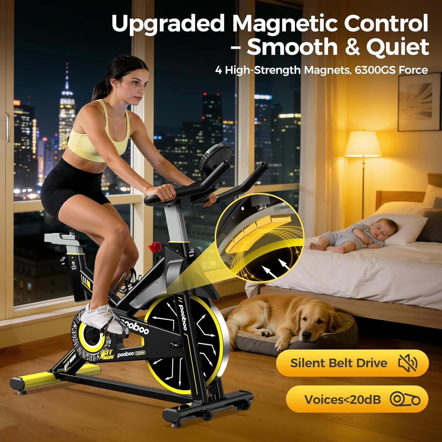 Exercise Bike Adjustable Magnetic Resistance Indoor Cycling Bike Stationary Bike