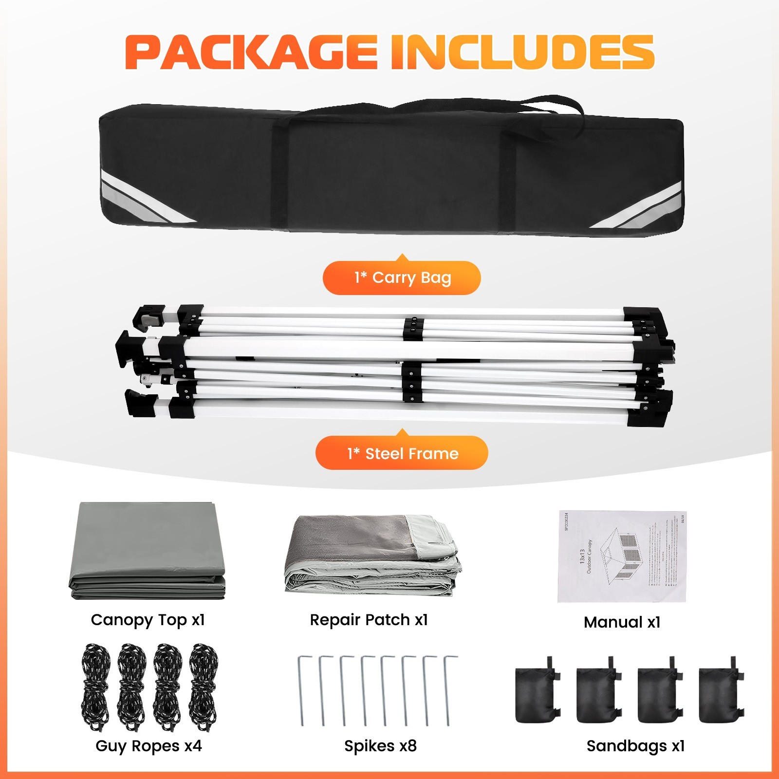 13'x13' Pop up Gazebo Screen Tent Outdoor Garden Patio Canopy with 4 Sandbags