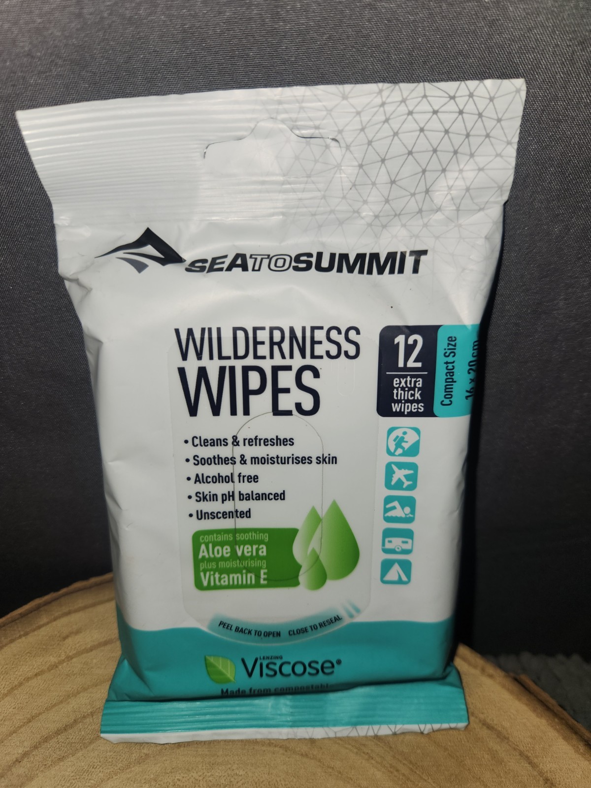 Sea To Summit WILDERNESS WIPES W/ Aloe Vera 12 Compostable 6x8in Wipes~NEW