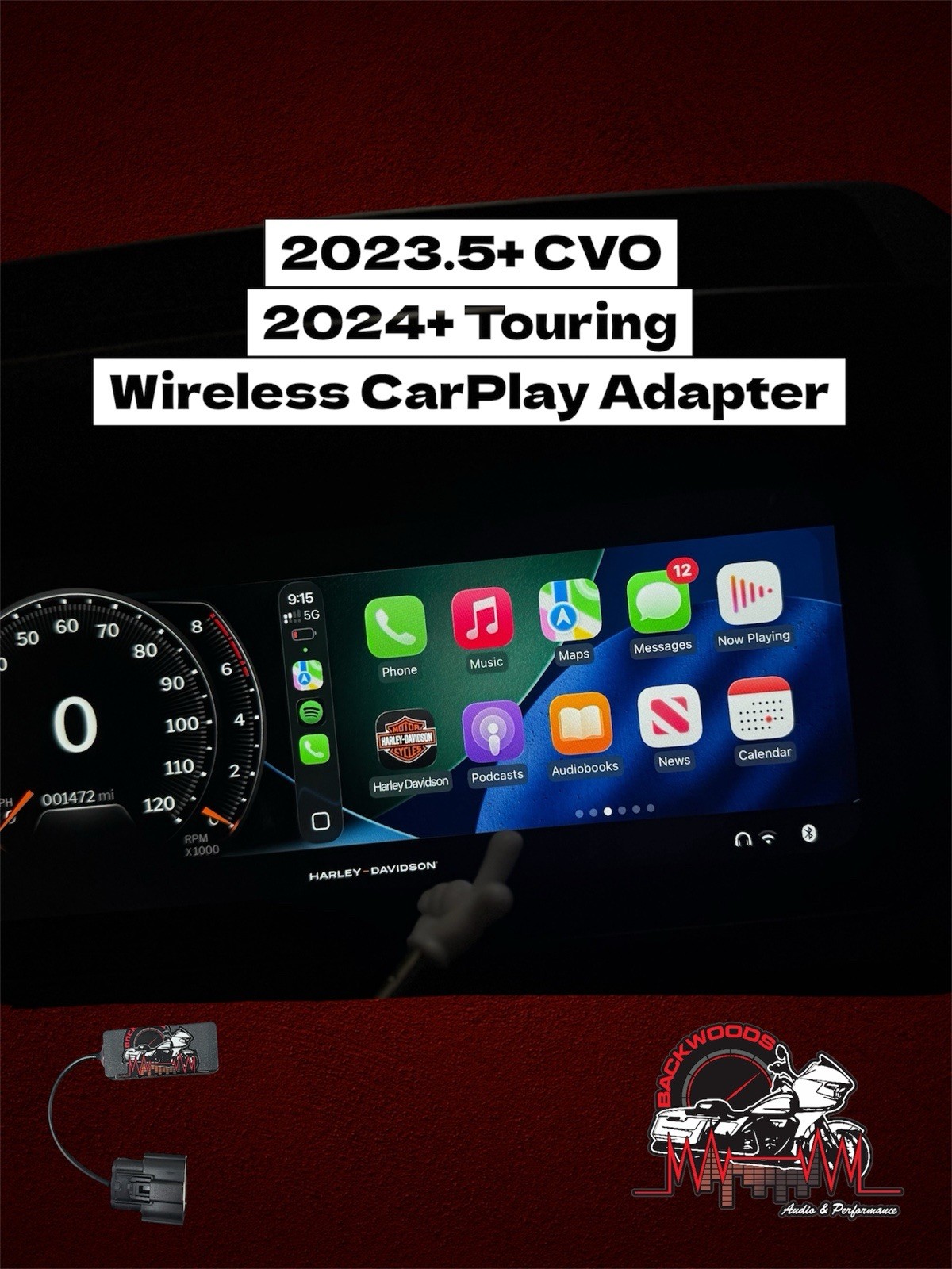 2024 wireless CarPlay adapter for select Harley touring models (Acc plug)