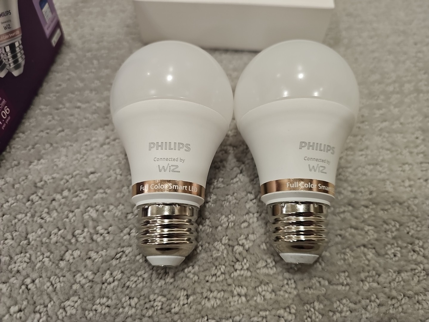 2 PACK Philips Wiz LED Wi-Fi Smart Bulb Full Color 60W REPLACEMENT 2 BULBS LB27