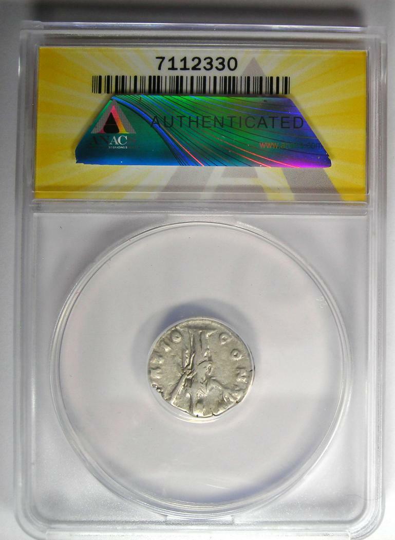 Diva Faustina AR Denarius Silver Roman Coin 147 AD - Certified ANACS VF30