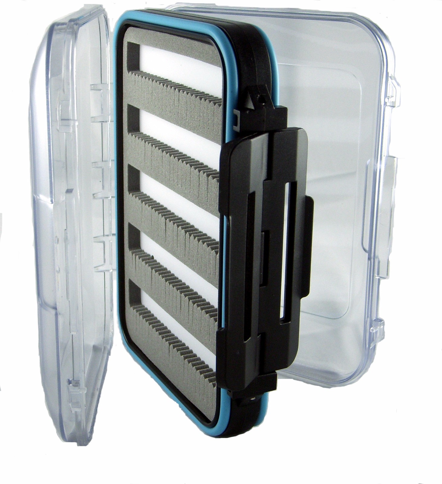 Clear Double Sided Waterproof Jig Box W/Slit Foam inserts Ice Fishing