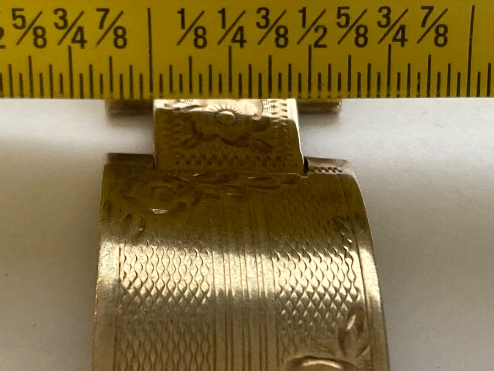 VintageGold Vermeil 835 Silver Floral Hinged Panel Bracelet-Very Rare-Hallmarked