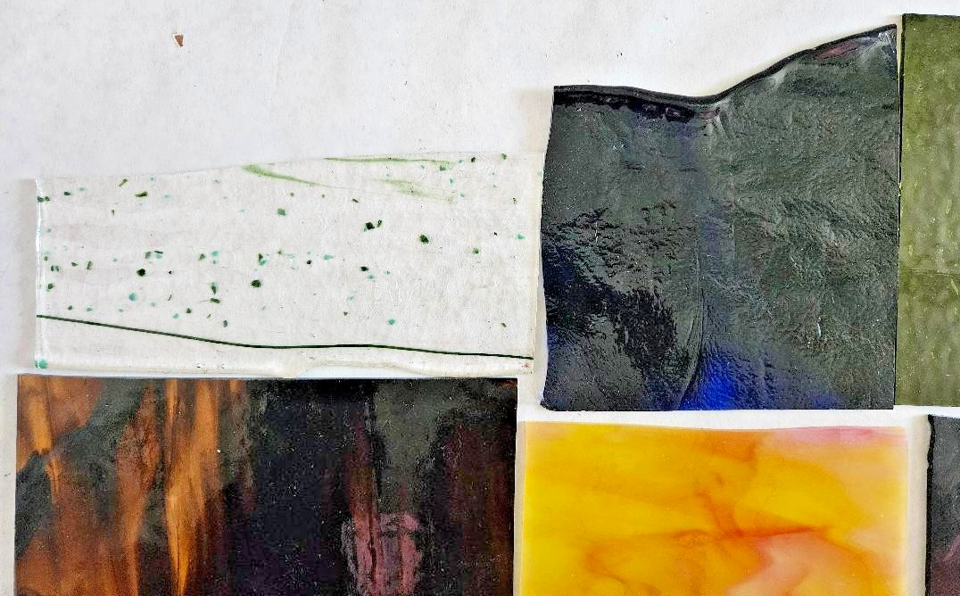 8 Pounds of Assorted Multicolor Stained-Glass Large Scraps/Sheets