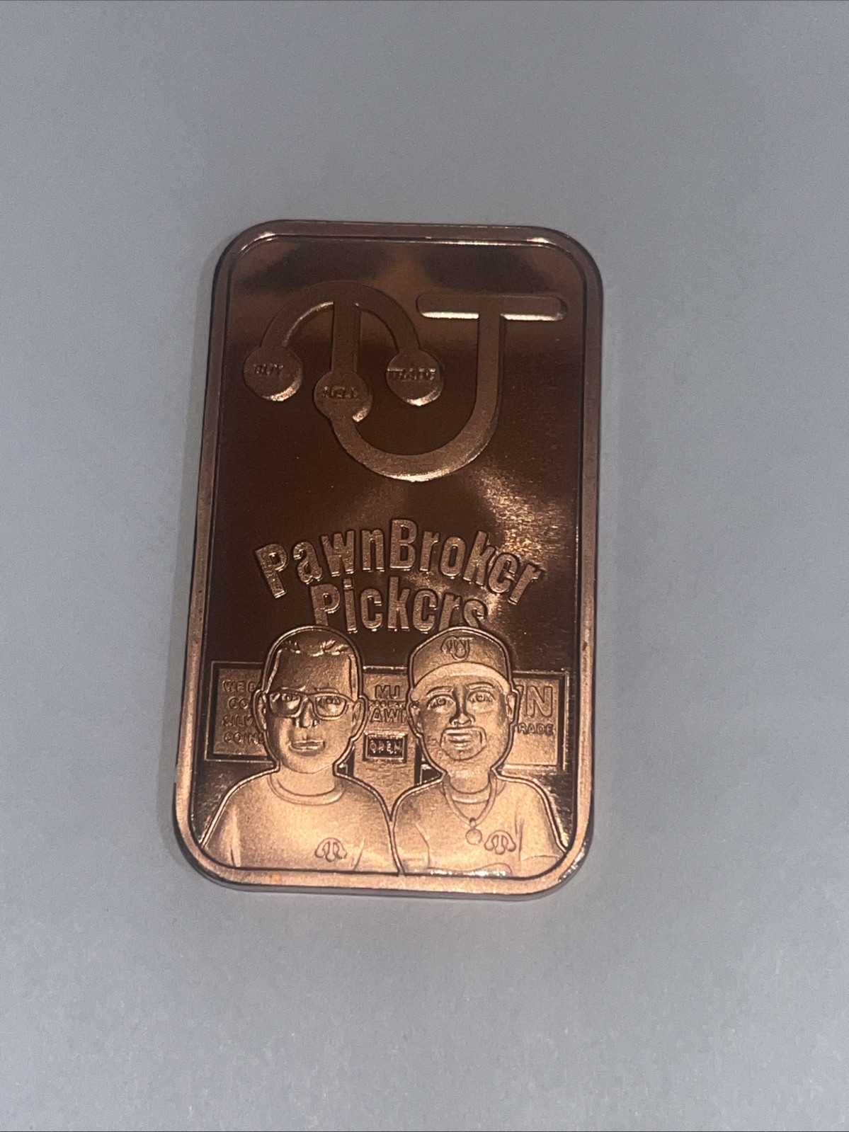 PawnBroker Pickers MJ Pawn 100K YouTube Play Button Custom 1 oz Copper Bar
