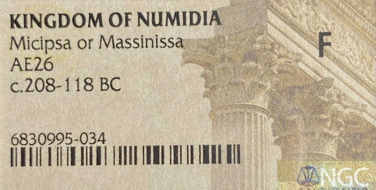 Numidian Empire Coin 208BC-118BC Punic War NGC Genuine Ancient Carthage Era
