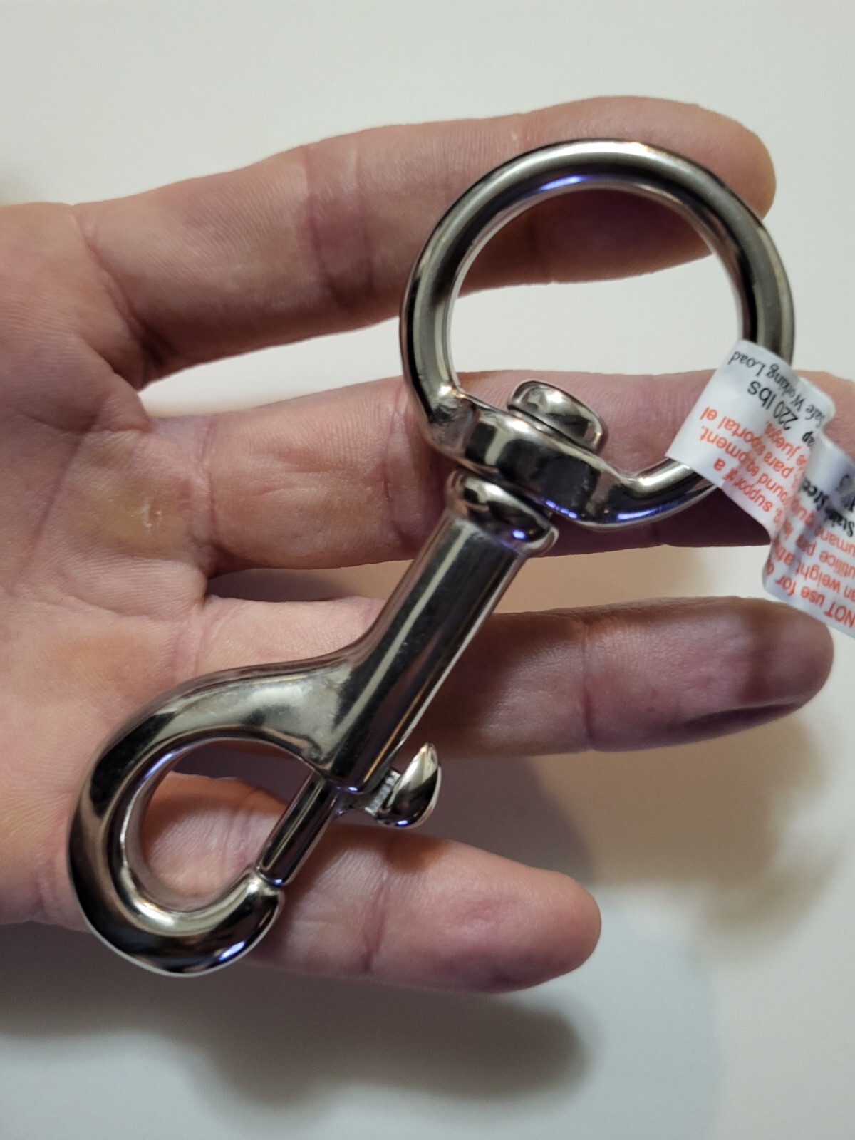 316 stainless steel Bolt action swivel snap hook clasp with 1 1/8" eye. 4 1/8"