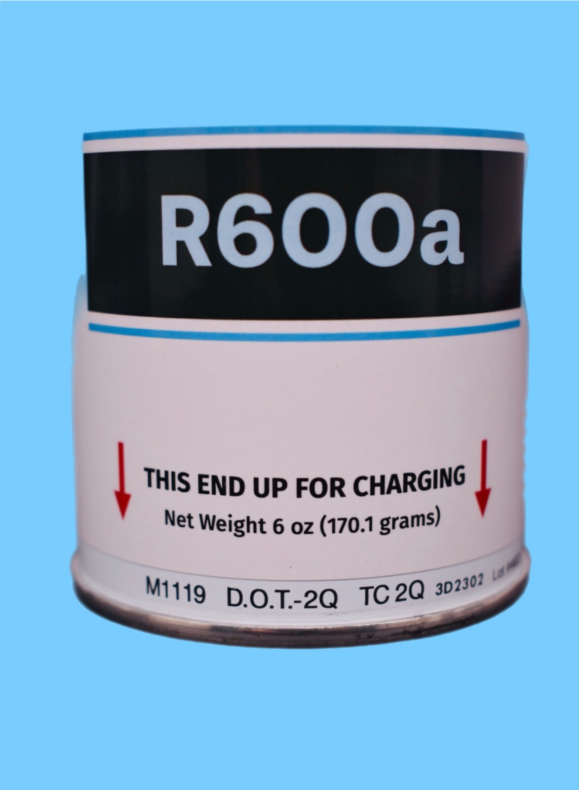 Enviro-Safe R600a Refrigerant | Inverted Piercing | 6 oz | 8 Cans + Brass Gauge