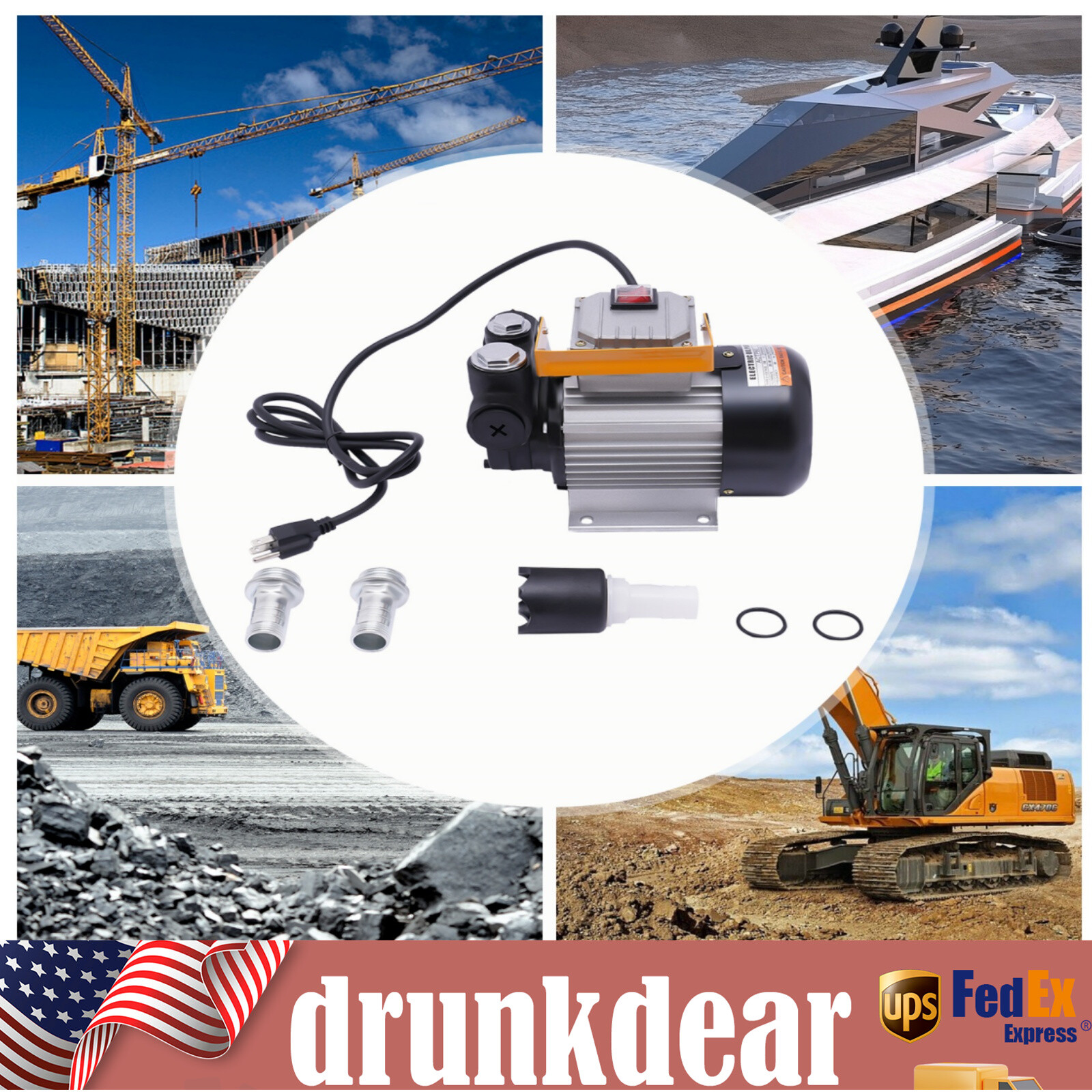 110V Motor Oil Fuel Fluid Extractor Electric Transfer Pump Self Priming