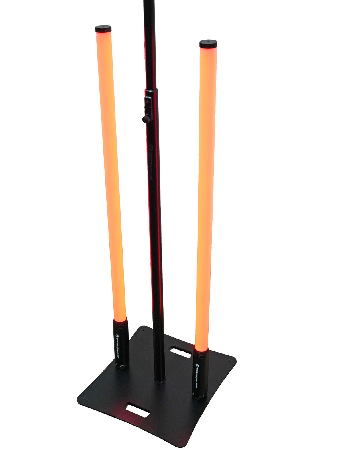 Rockville RLF4 BLACK 10 Foot Solid Base T-Bar Lighting/Projector DJ Stand + Bags