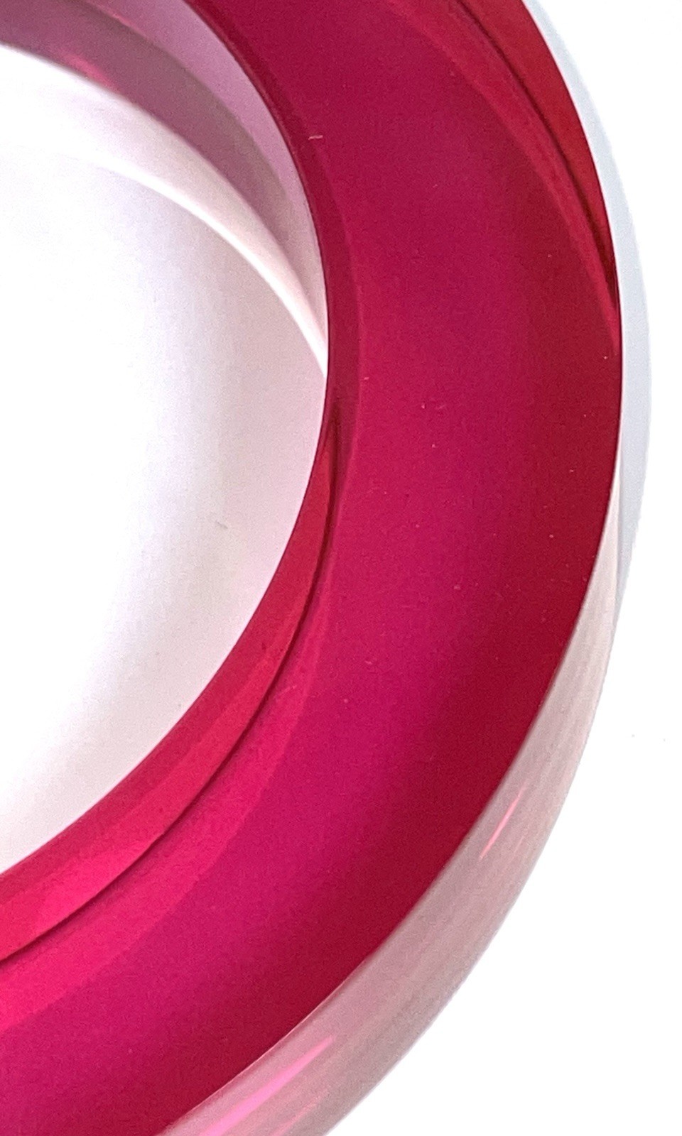 Lucite Acrylic Round Hot Pink Chunky Bangle Bracelet Fuchsia Estee Lauder Vtg 8”