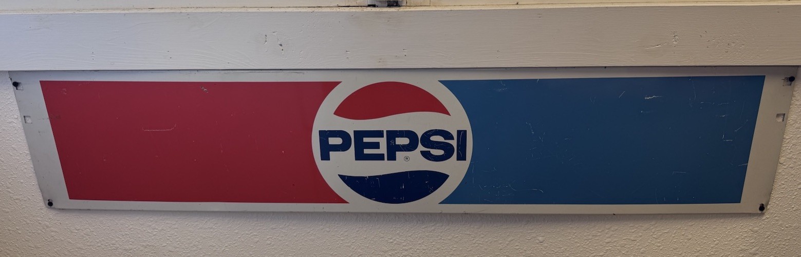 Vintage Metal Pepsi Advertising Sign 47 X 8" Horizontal