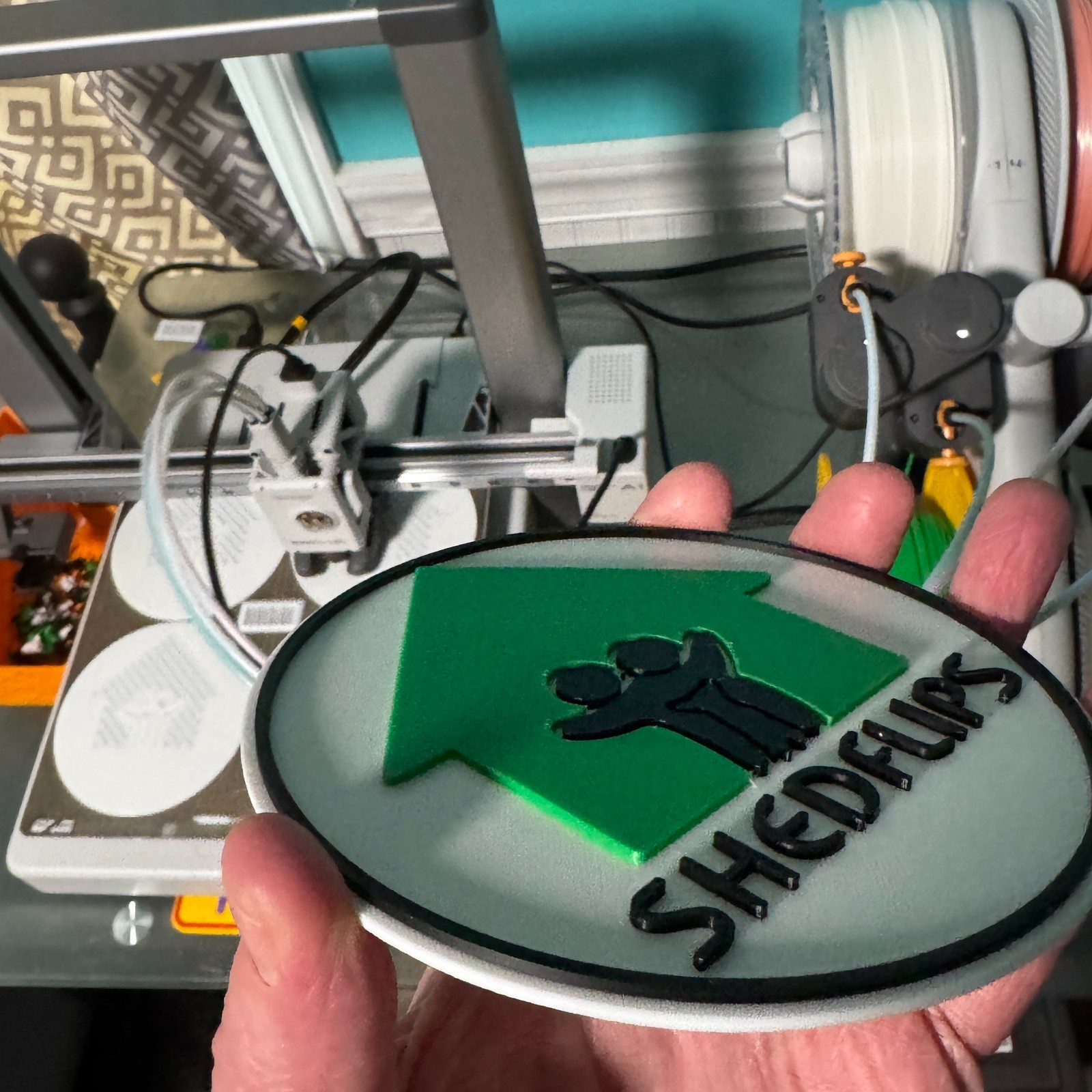 SHED FLIPS - Refrigerator Sign Magnet -4.9" diam. - Signed and #'d - Made in USA