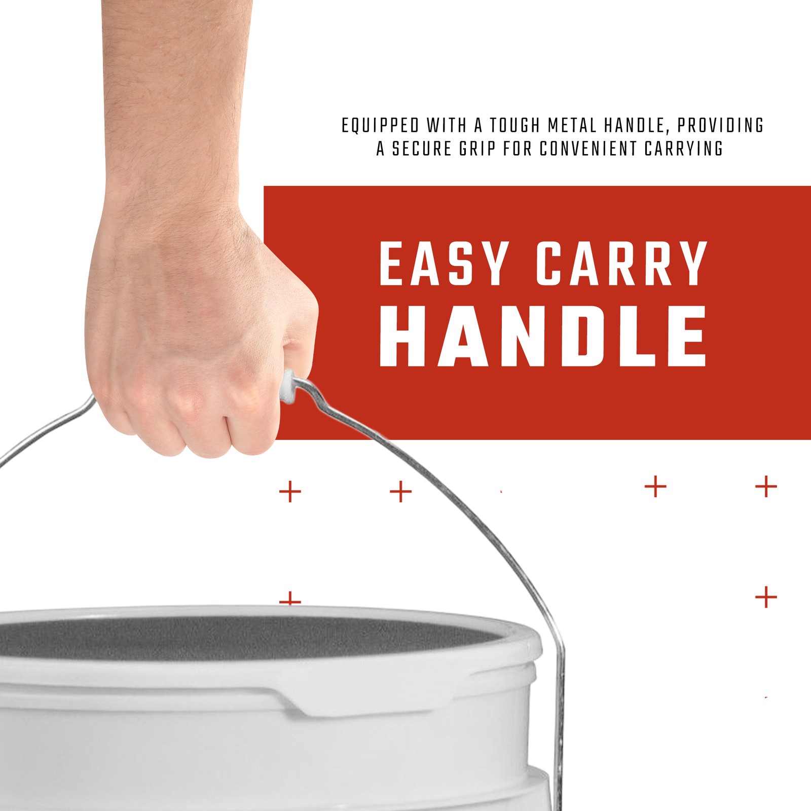 Baseball Express Empty Ball Bucket with Padded Lid White