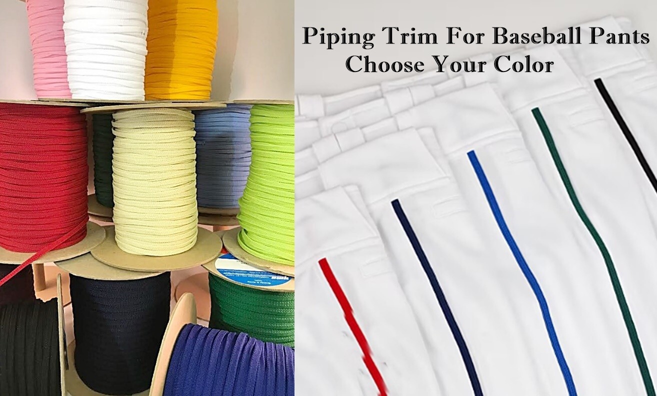Baseball Pant Trim Piping For Sewing on the Side of Baseball Pants. Choose Color