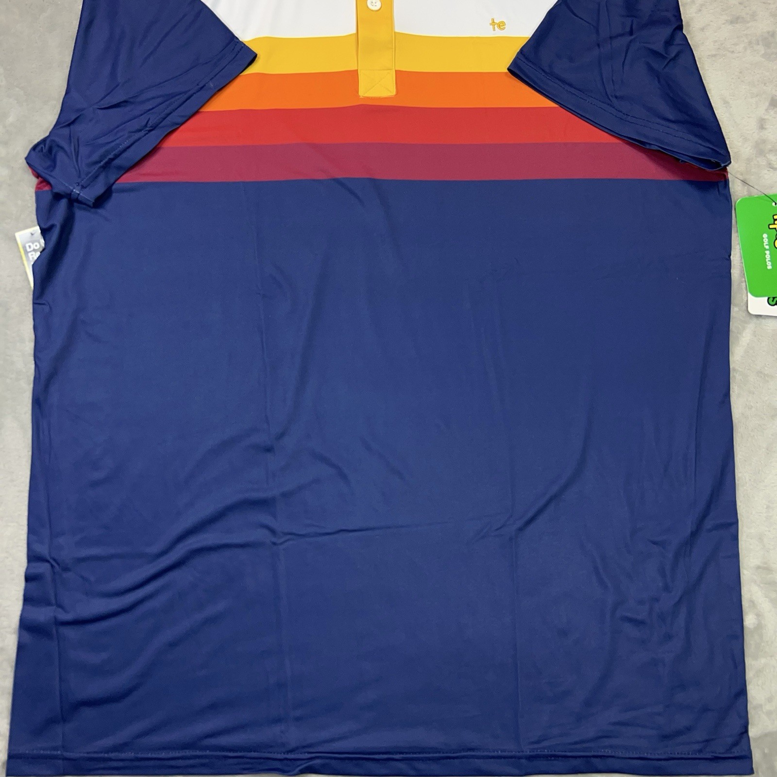 Tipsy Elves Men's XL Golf Polo Shirt Slice of Sunset Stripes