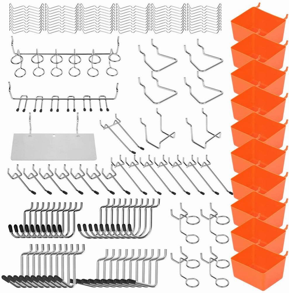 228 Piece Pegboard Hooks Assortment Accessories Bins Organizing Various Tools 5"