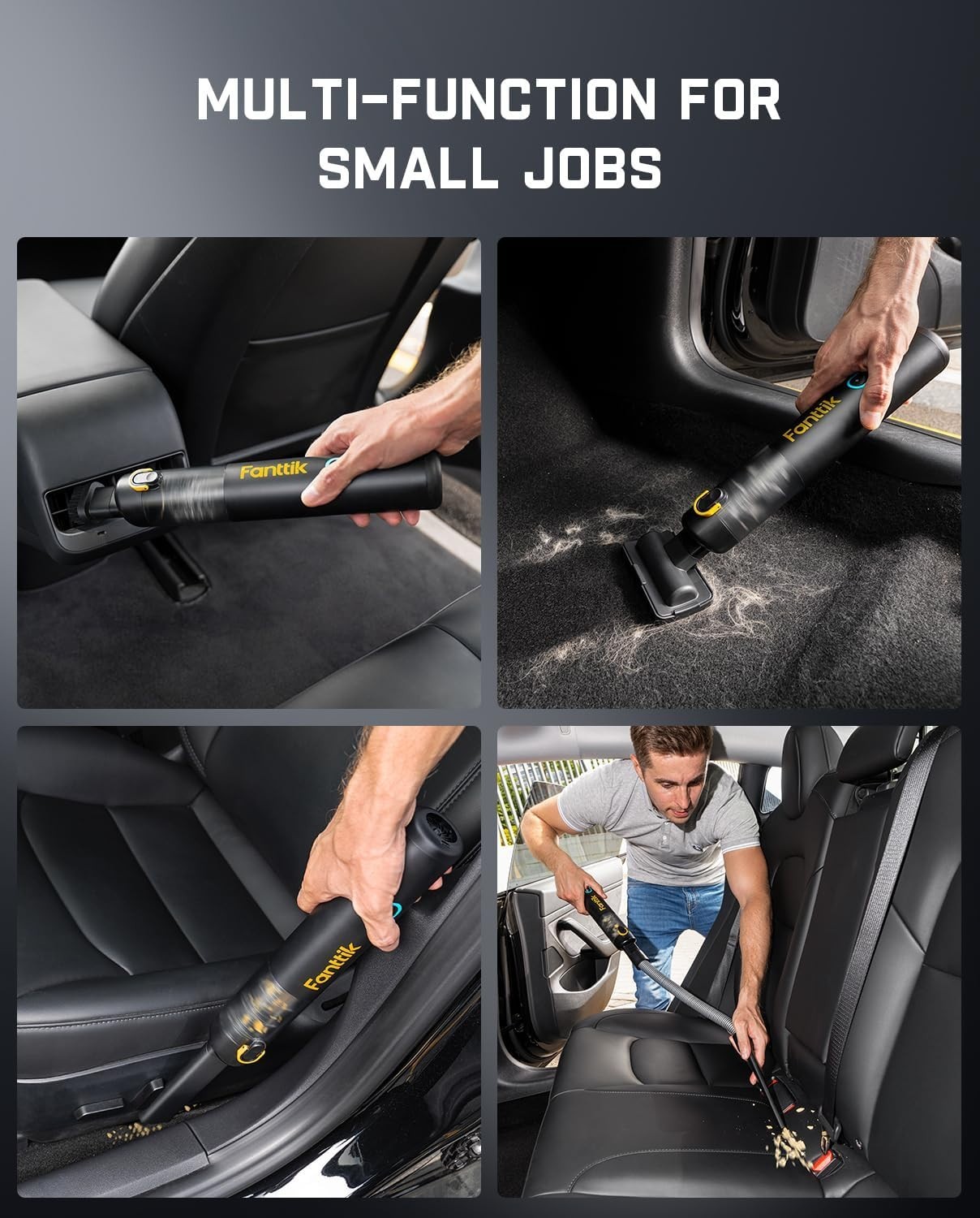 New Slim V8 APEX Car Vacuum, 4-in-1 Portable Mini Cordless Vacuum.