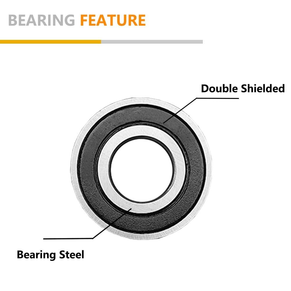 20Pcs 608 2RS Double Rubber Sealed Steel Miniature Deep Groove Ball Bearings