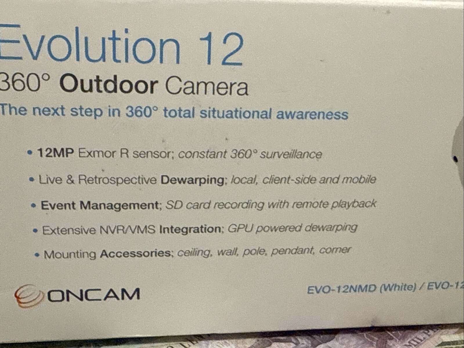 Pelco EVO-12NMD 12 Megapixel Outdoor 360-Degree Surface Mount Network Camera