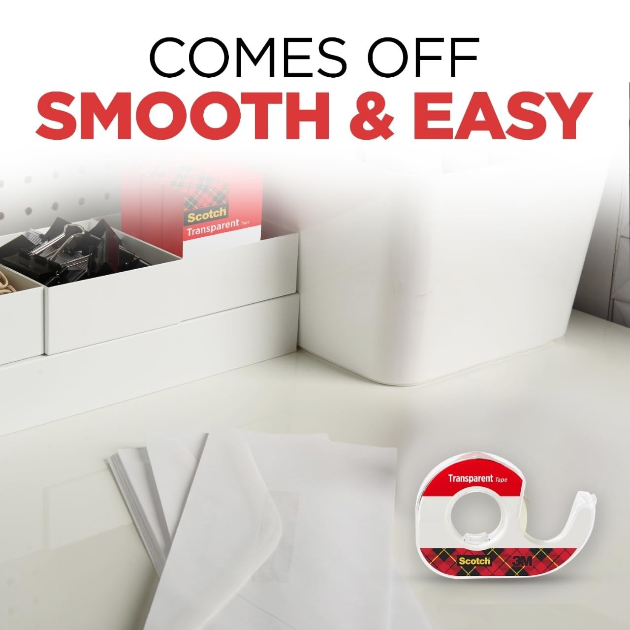 Scotch Transparent Tape 3/4" x 250", 3 Pack (6 Rolls) Strong Clear Adhesive 3M