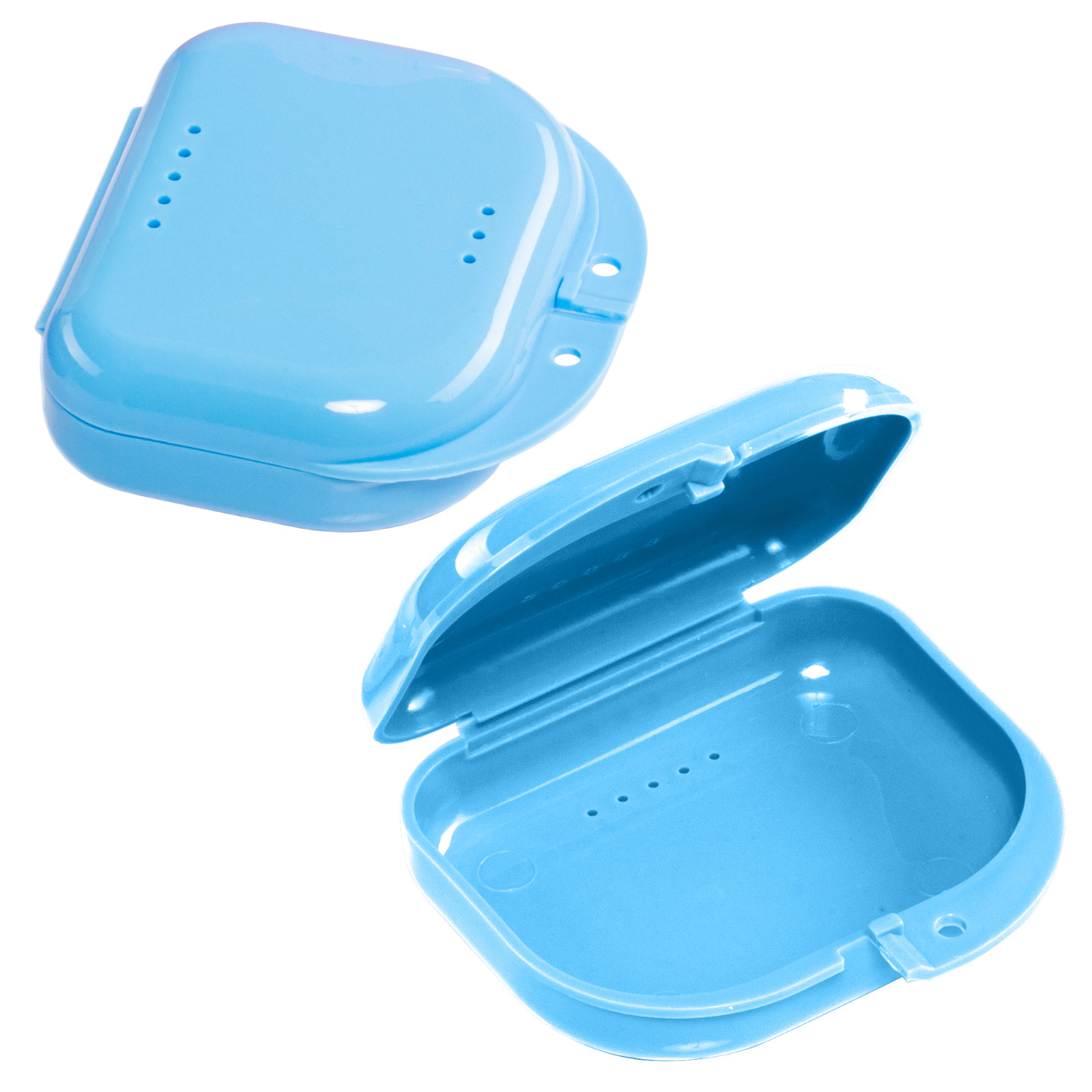 Blue Retainer Case w/ Vent Holes - UV Cleaner Case, Mouth Guard Aligners