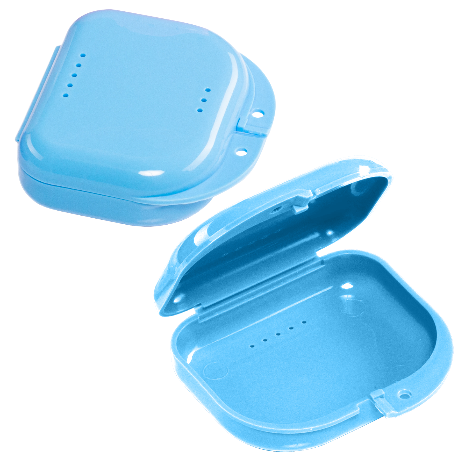 Blue Retainer Case w/ Vent Holes - UV Cleaner Case, Mouth Guard Aligners