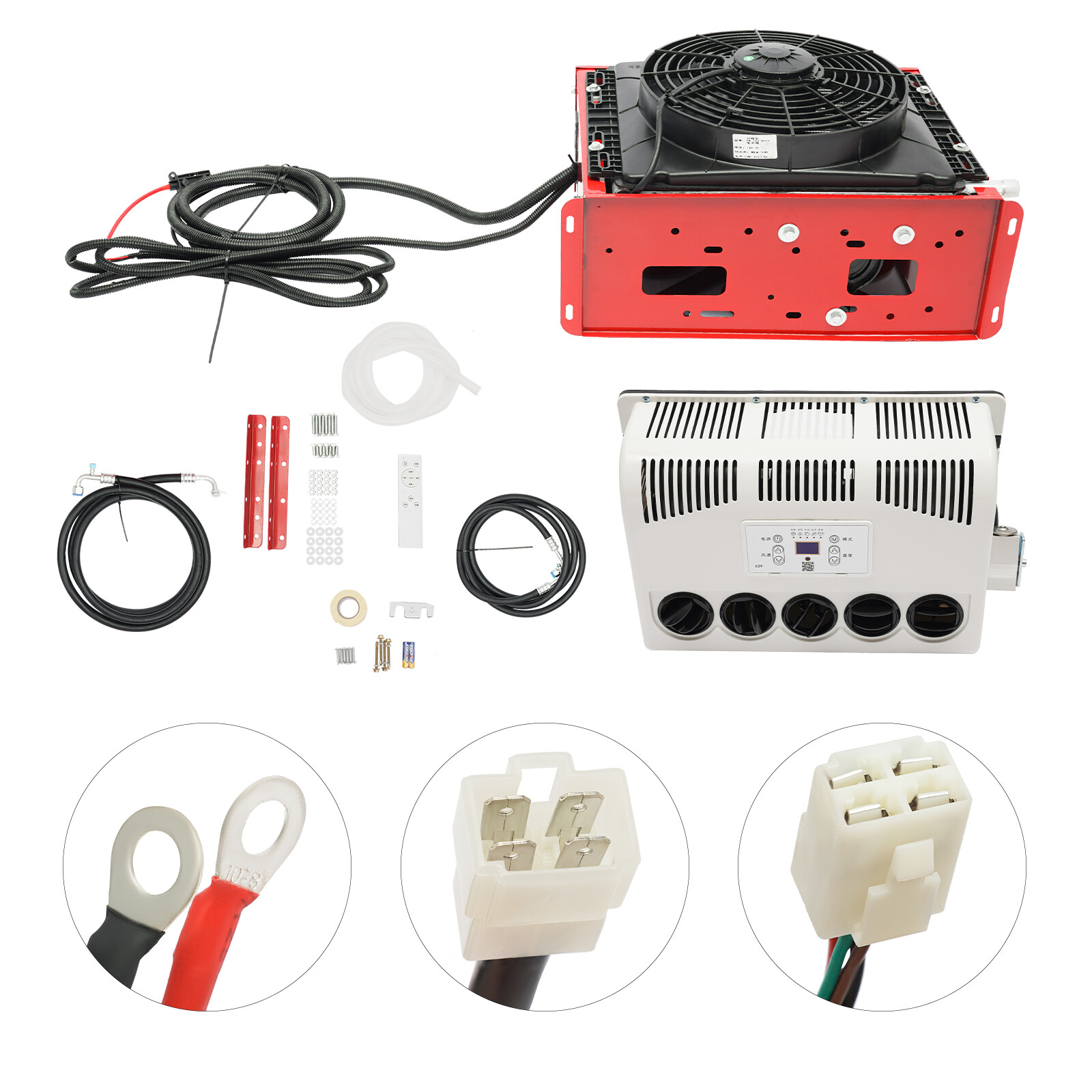 12V 11000 BTU Truck Cab AC Air Conditioner Split Fit Semi Trucks Bus RV Caravan