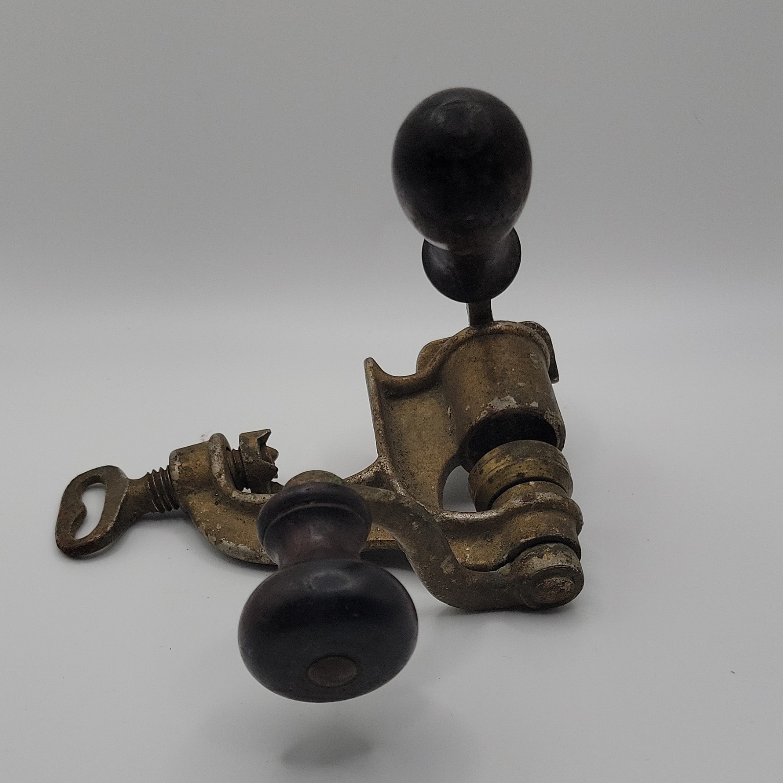 Antique Shotgun Shell Roll Crimper Reloading Tool Bench Clamp w/ Wood Handles