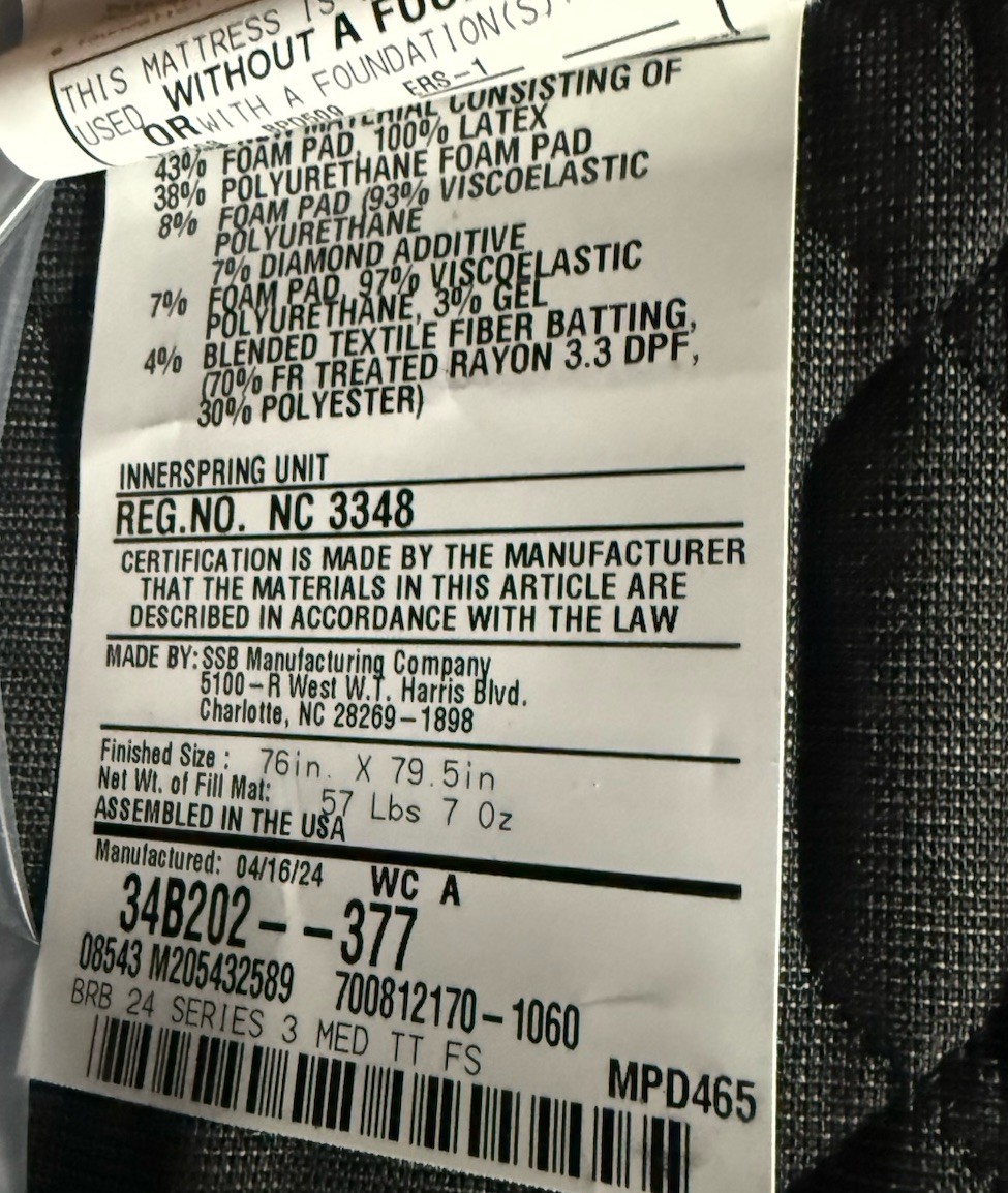 SIMMONS BEAUTYREST KING BLACK SERIES 3 MEDIUM 15" MATTRESS NEW CLEARANCE FASTSHP