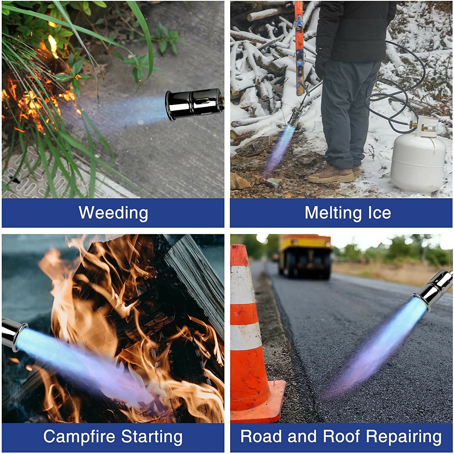 Propane Torch Weed Burner Roofing Torch Electronic Ignitor Easy Light Up