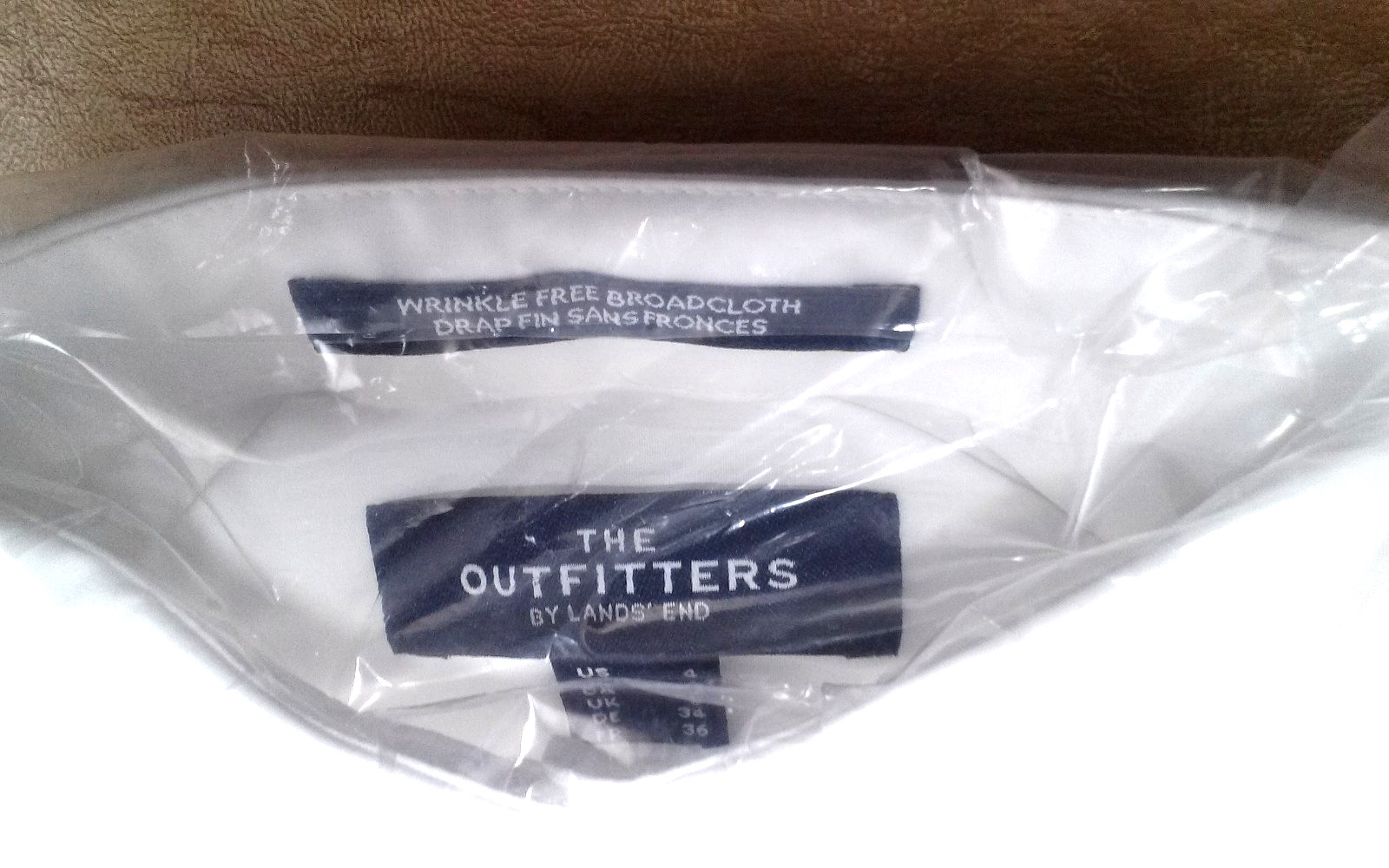 Lands' End Wrinkle Free Broadcloth Women's White Work Shirt Sz 4