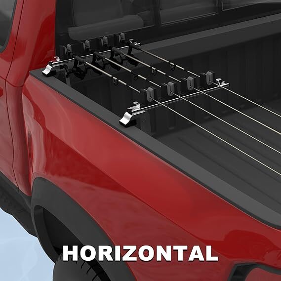 ELITEWILL Aluminum Clamp on Fly Fishing Rod Holders for Truck Bed, Holds Fishing