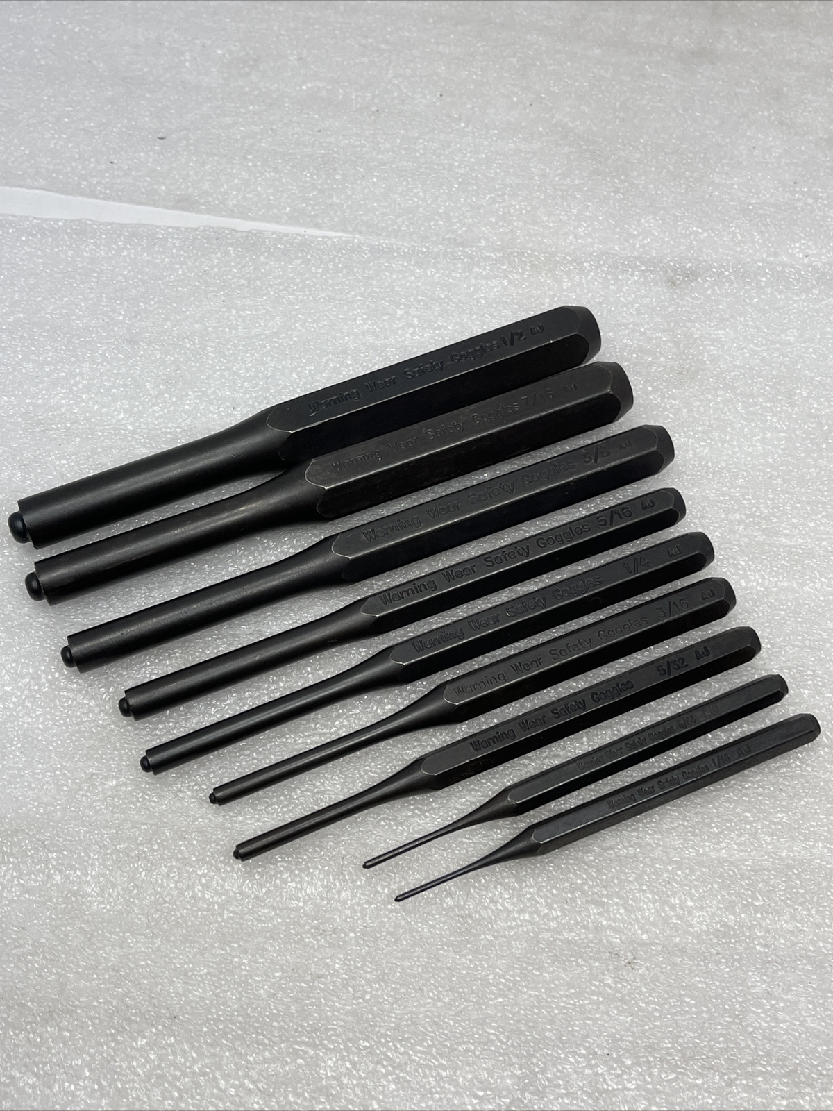 SK Hand Tools 9 Piece Roll Pin Punch Set, 1/16” - 1/2”, USA Made, New