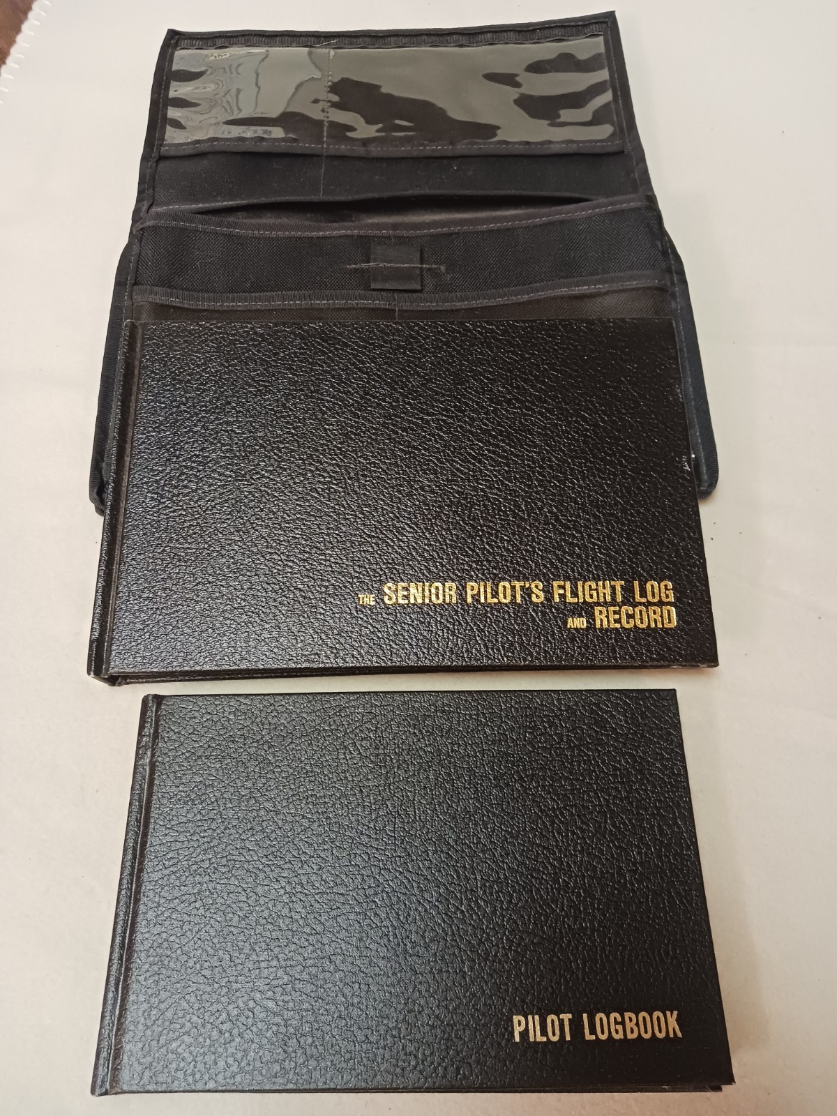 Senior Pilot’s Flight Logbook and Record plus Pilot Logbook and Pouch w/ Windows