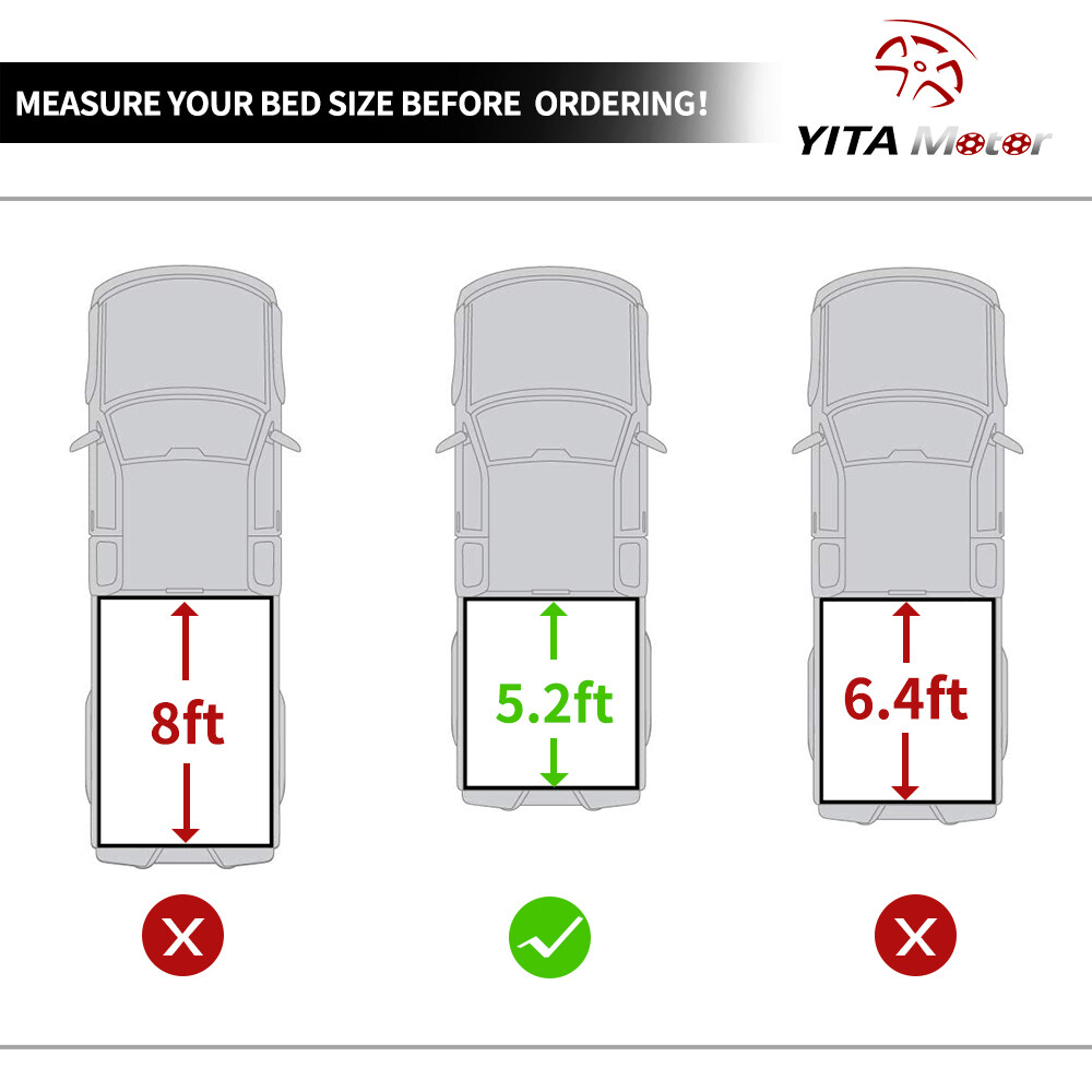 5.2FT Hard Tonneau Cover Tri-Fold For 2015-2024 Chevy Colorado GMC Canyon Truck
