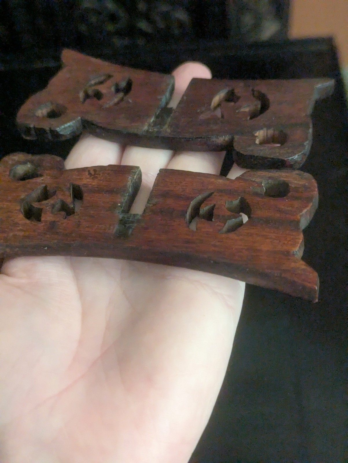 Vintage Chinese Carved Wooden Display Stand Vase Art Base Used