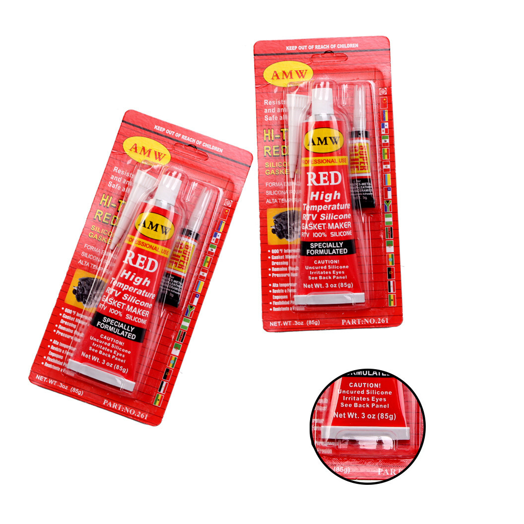 12*RTV Silicone Gasket Maker Red High Temp Instant Sealant for Auto Boat RV 85ml