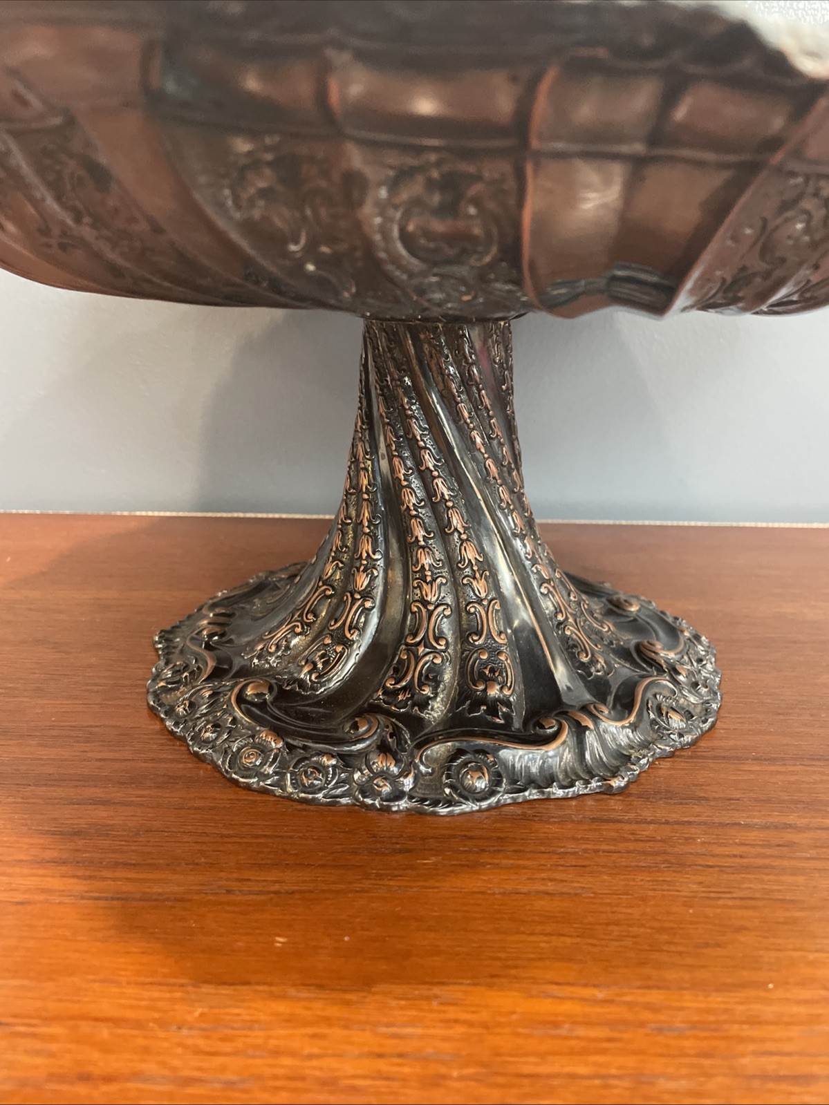 Antique German Silver Rococo Baroque Renaissance Green Man Face Charger Tray