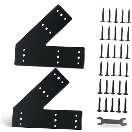 45 Degree Angle Flat Bracket,Heavy Duty Steel Corner V-45 degree 2-Pack