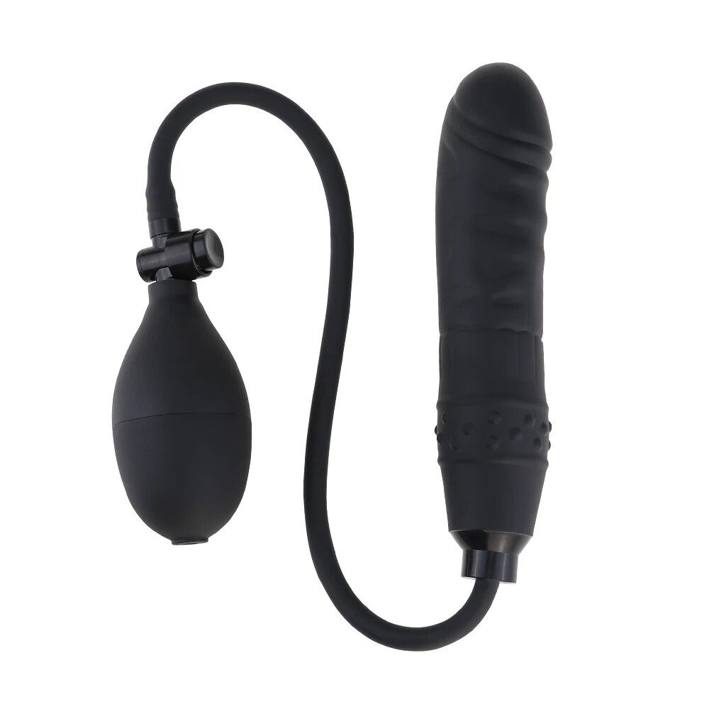 Inflatable Penis Dildo Cock Pump Expandable Anal Butt Plug Sex Toy Men Women US