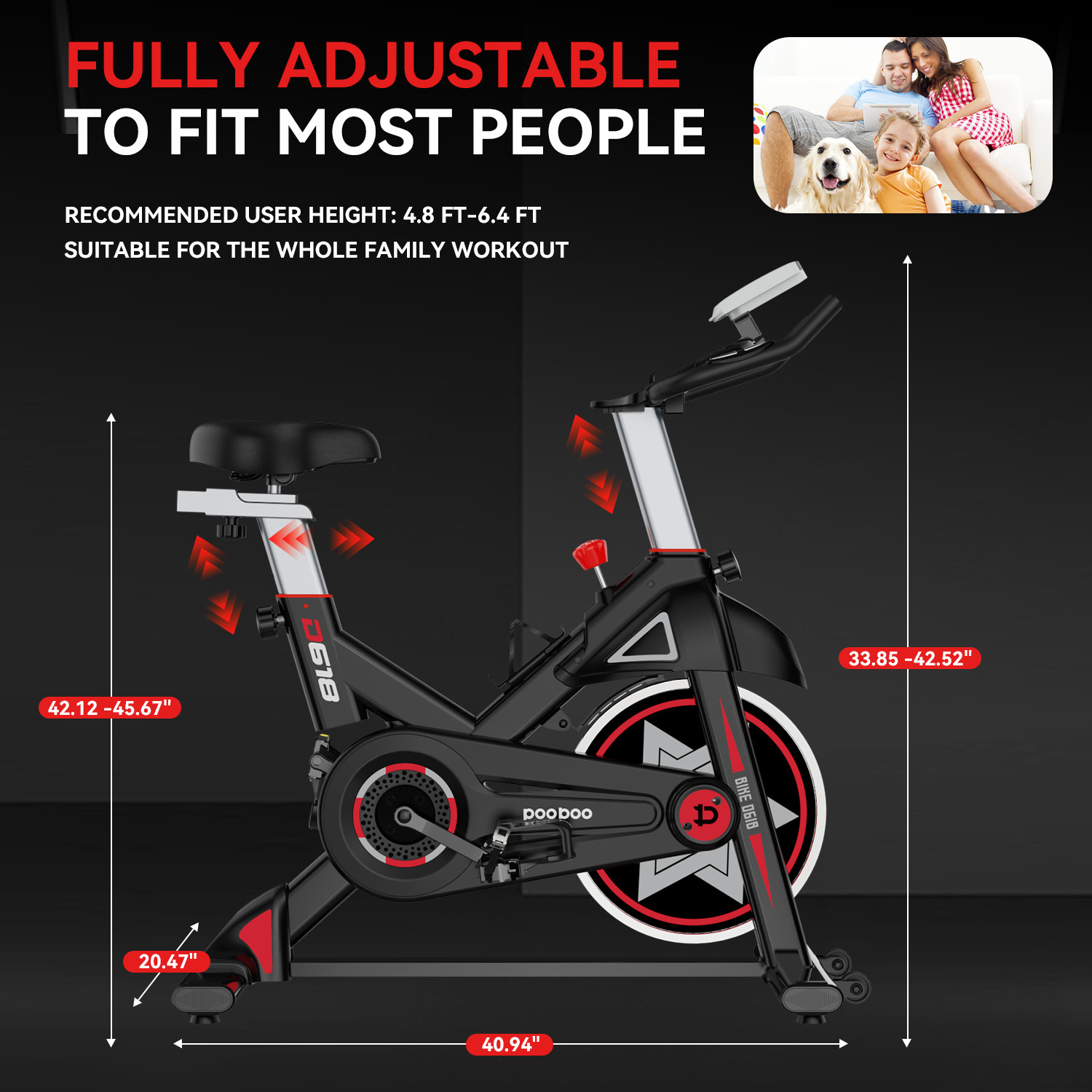 Fitness Exercise Bike Indoor Cycling Stationary Bike Home Cardio Workout Bike