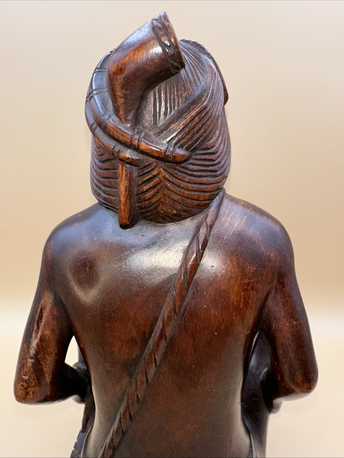 RARE!! VTG AFRICAN MAKONDE MAASAI HAND-CARVED EBONY WOOD SEATED WOMAN SCULPTURE